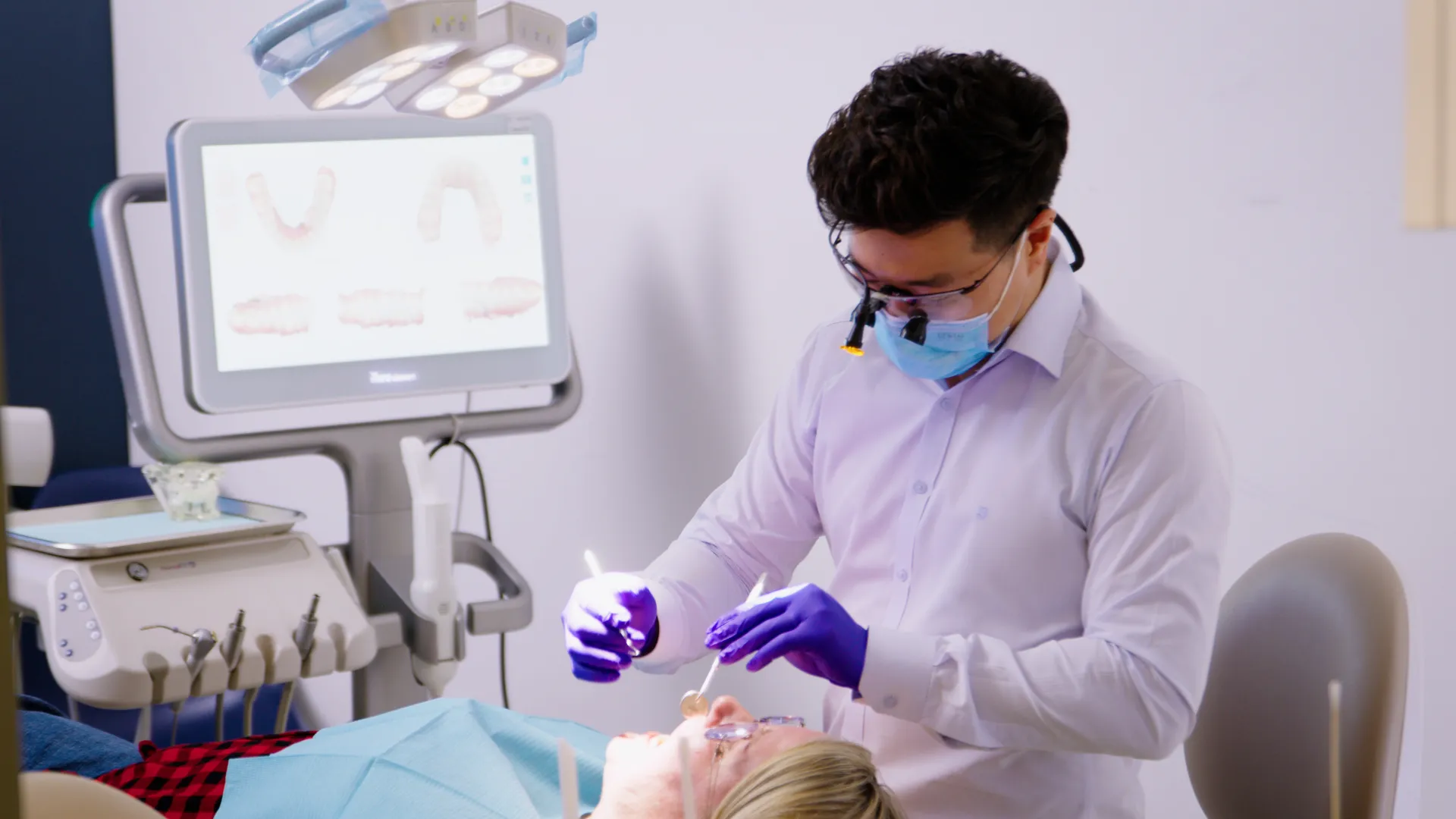 Dr. Tony Hong treating a patient same-day at Clear Smile Dental Care