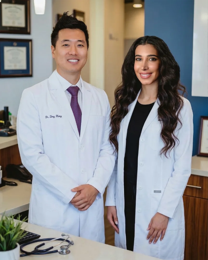 Dr. Tony Hong and Dr. Roxana at Clear Smile Dental Care